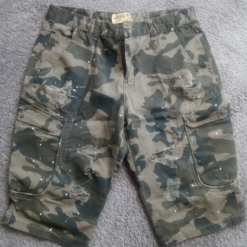 Grindhouse Denim Camo Shorts Men's Size 34